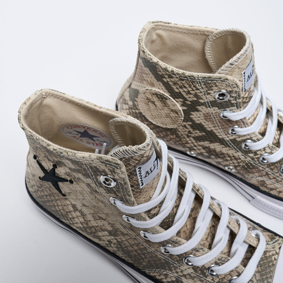 Stussy x Converse - Chuck 70 HI "Snakeskin" print (Grey/Black/Egret)