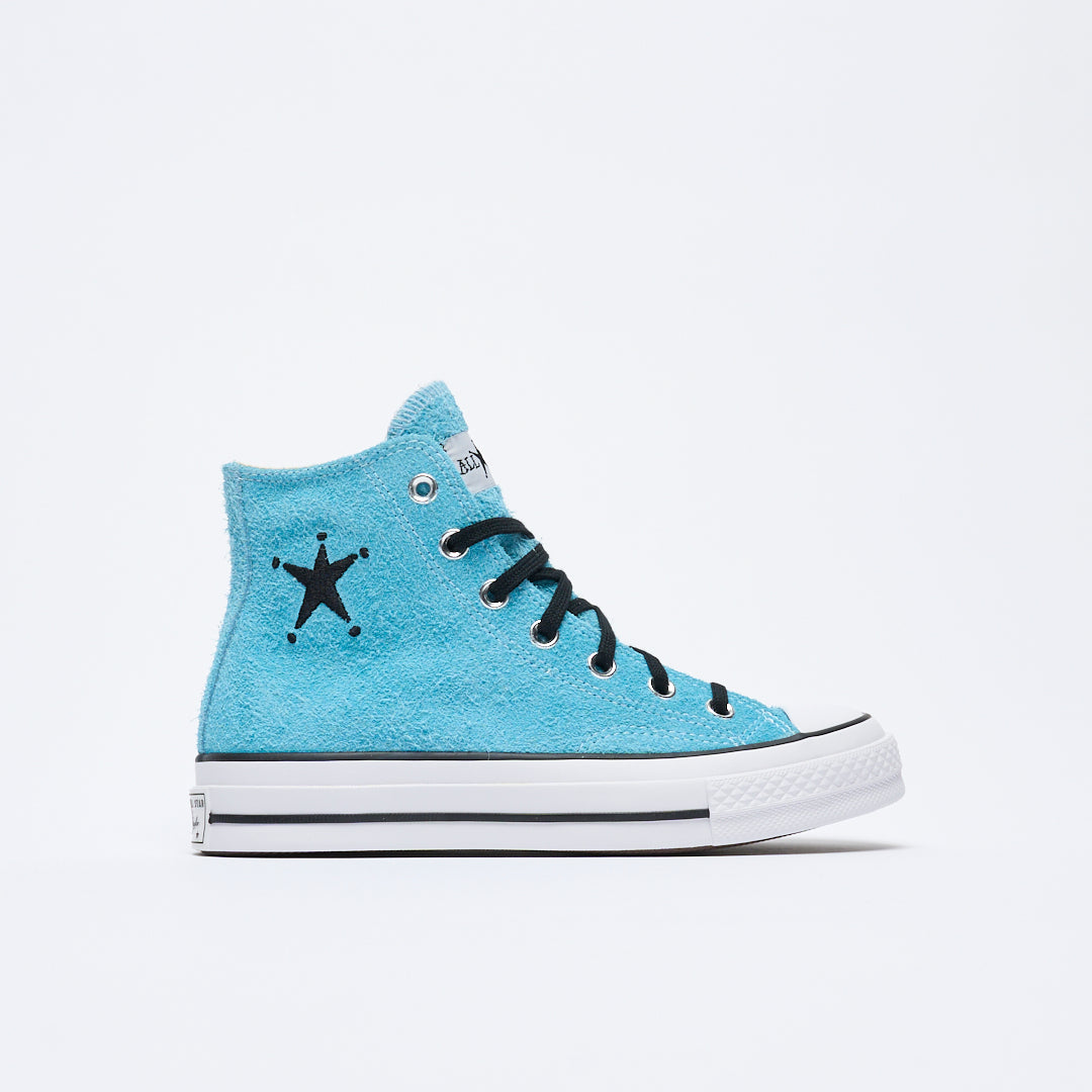 Stüssy x Converse - Chuck 70 Hi "Hairy Suede" (Sky Blue)