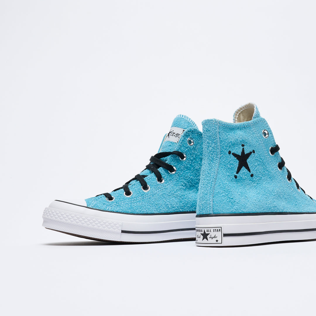 Stüssy x Converse - Chuck 70 Hi "Hairy Suede" (Sky Blue)