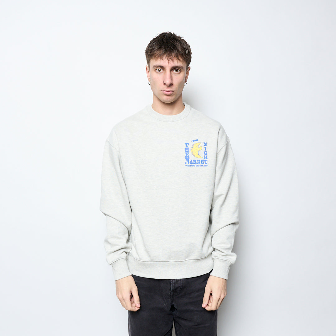 The New Originals - Freddy Moon Graphic Crewneck (Light Grey Melange)