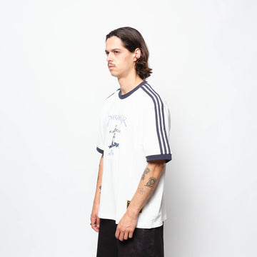 Thrasher x AFA x Adidas Skateboarding - Gonz Ringer Tee (White/Black)