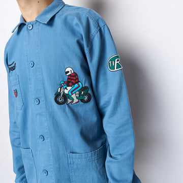 Tired Skateboards - Moto Field Coat (Cadet Blue)