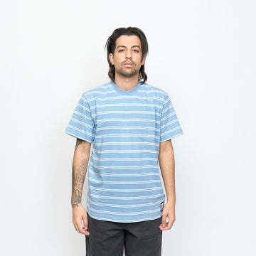 Tired Skateboards - Stamp Stripe Pocket Organic Tee (Bright Blue)