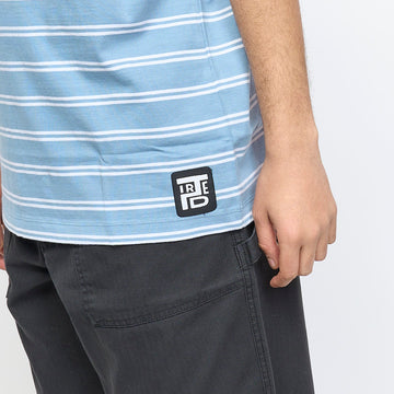 Tired Skateboards - Stamp Stripe Pocket Organic Tee (Bright Blue)