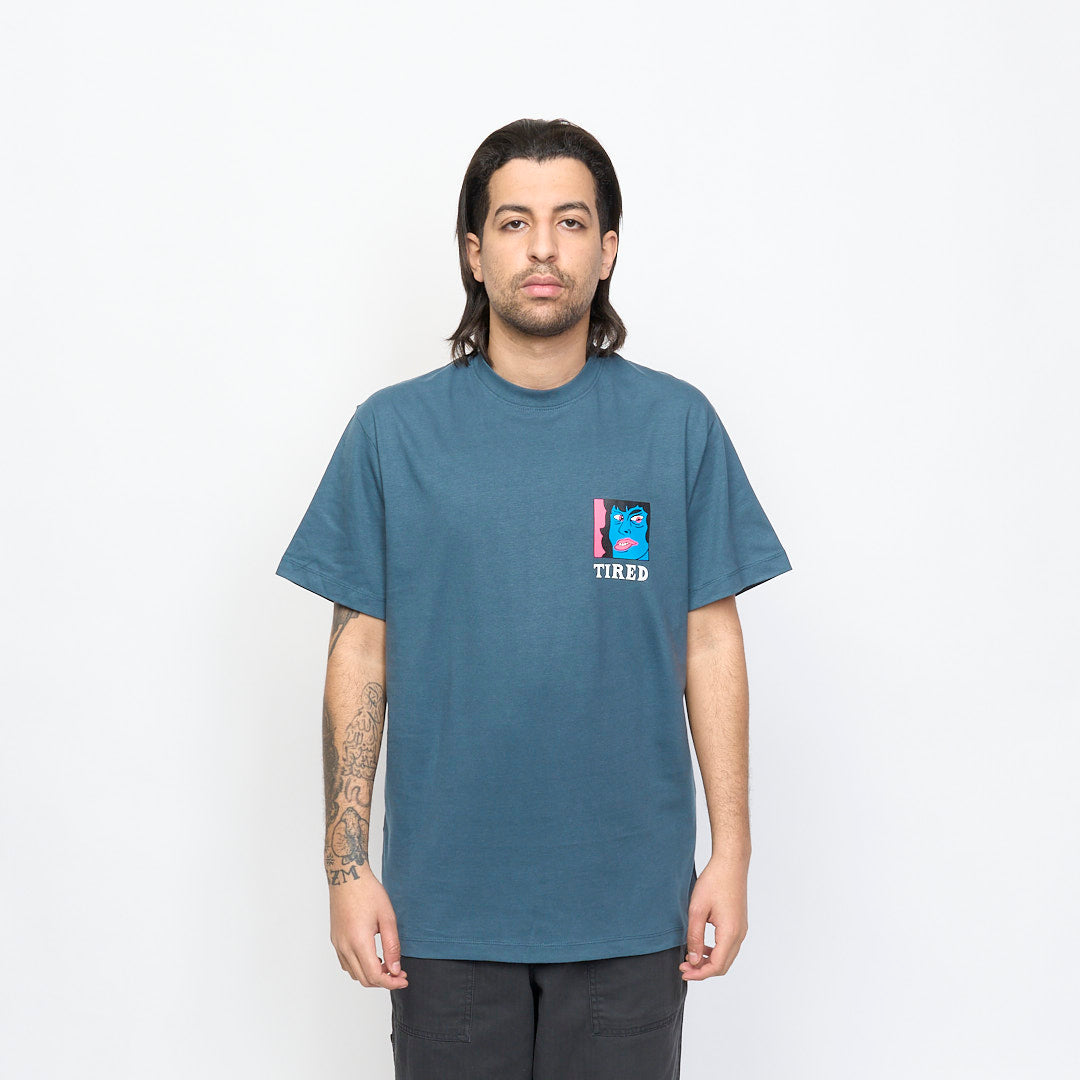 Tired Skateboards - Thumb Down SS Organic Tee (Orion Blue)