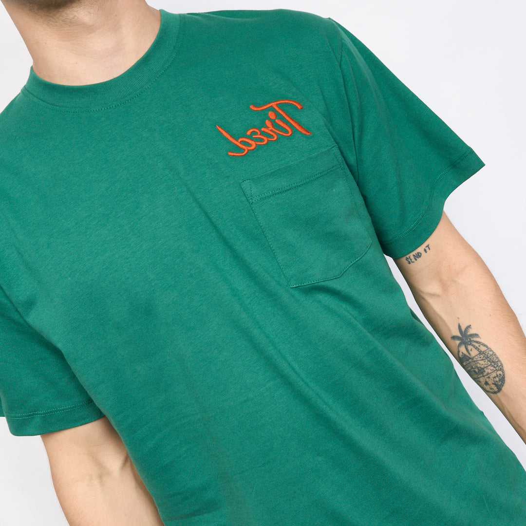 Tired Skateboards - Workstation Pocket SS Tee (Dark Green)