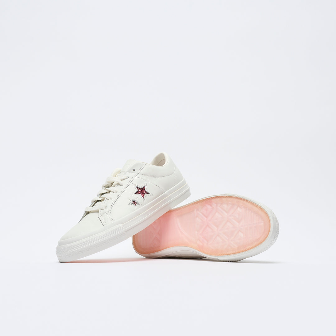 Turnstile x Converse - One Star Pro OX  (White/Pink/White)