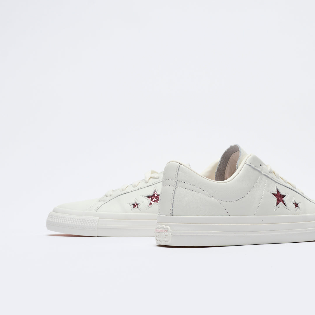 Turnstile x Converse - One Star Pro OX  (White/Pink/White)