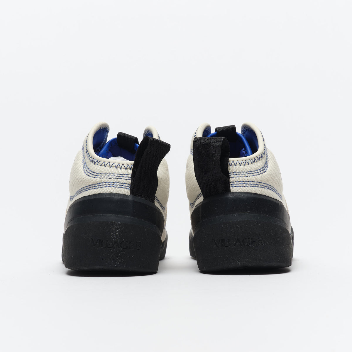Village PM - 1PM Mid Leather Suede Canvas Cream Blue/Natural Black