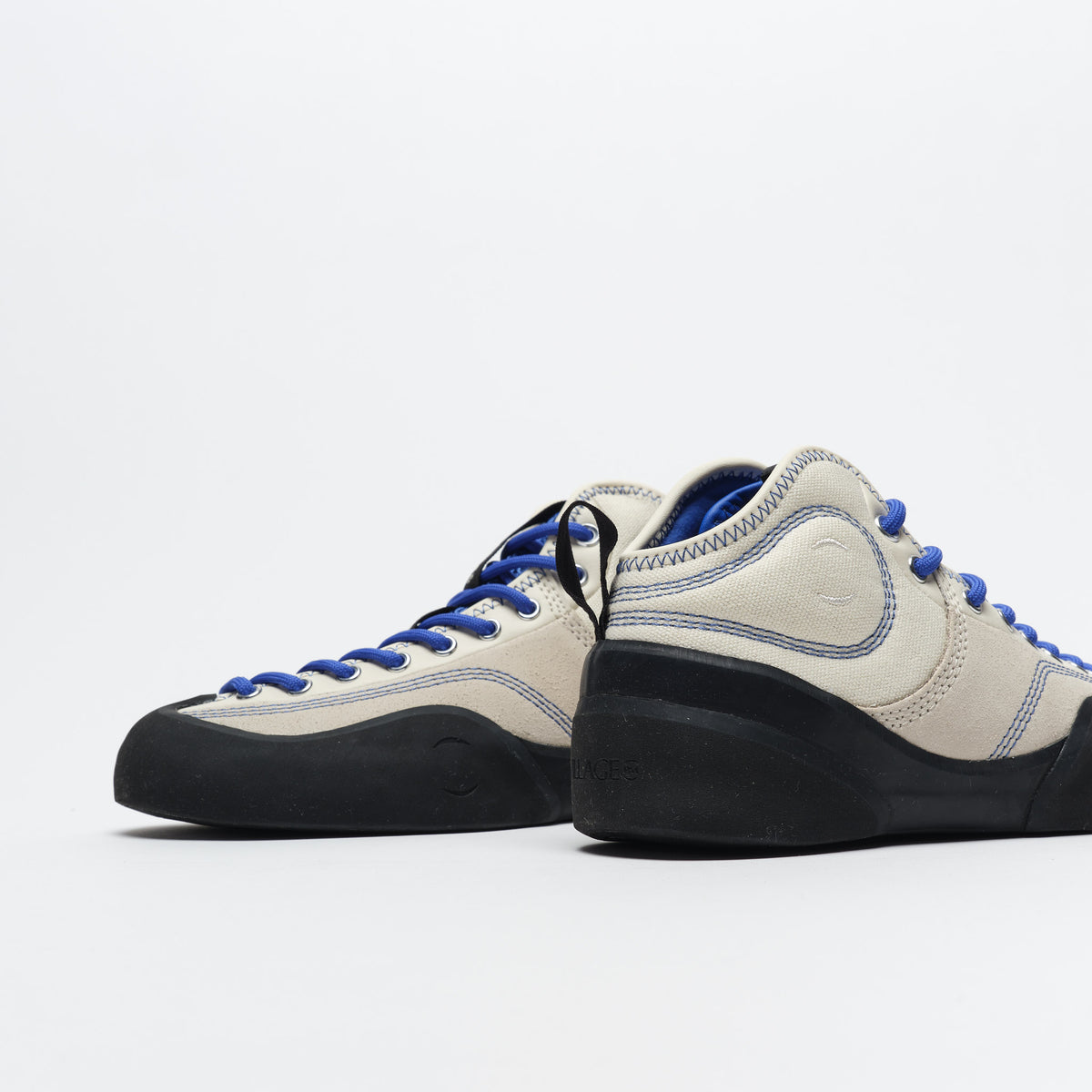 Village PM - 1PM Mid Leather Suede Canvas Cream Blue/Natural Black