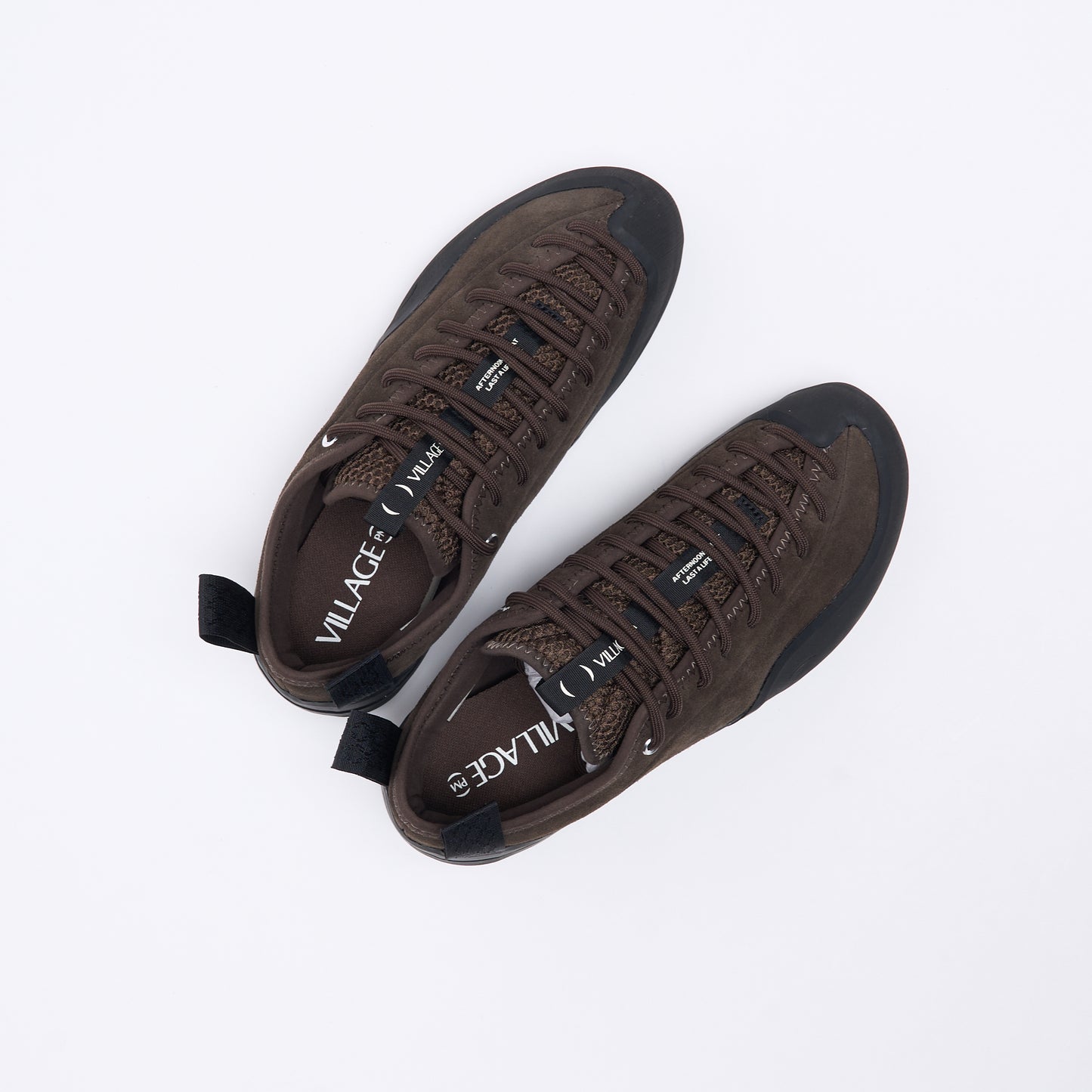 Village PM - 1 PM Suede Leather (Chocolate/Natural Black)