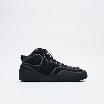 Village PM - 1PM Mid Leather Suede / Canvas (Black/Natural Black)