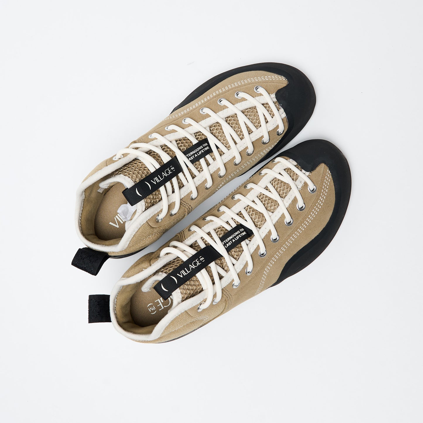 Village PM - 1PM Mid Leather Suede / Canvas (Sand/Natural Black)