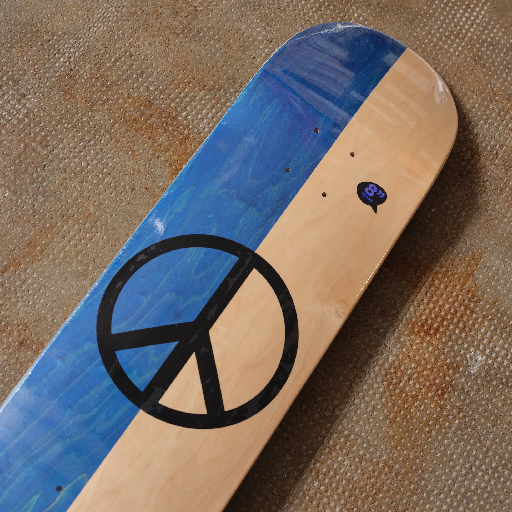 Violet Skateboards Split Peace Deck Natural/blue 8