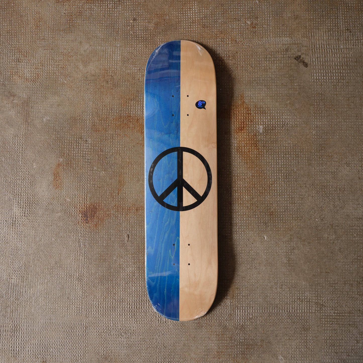 Violet Skateboards Split Peace Deck Natural/blue 8