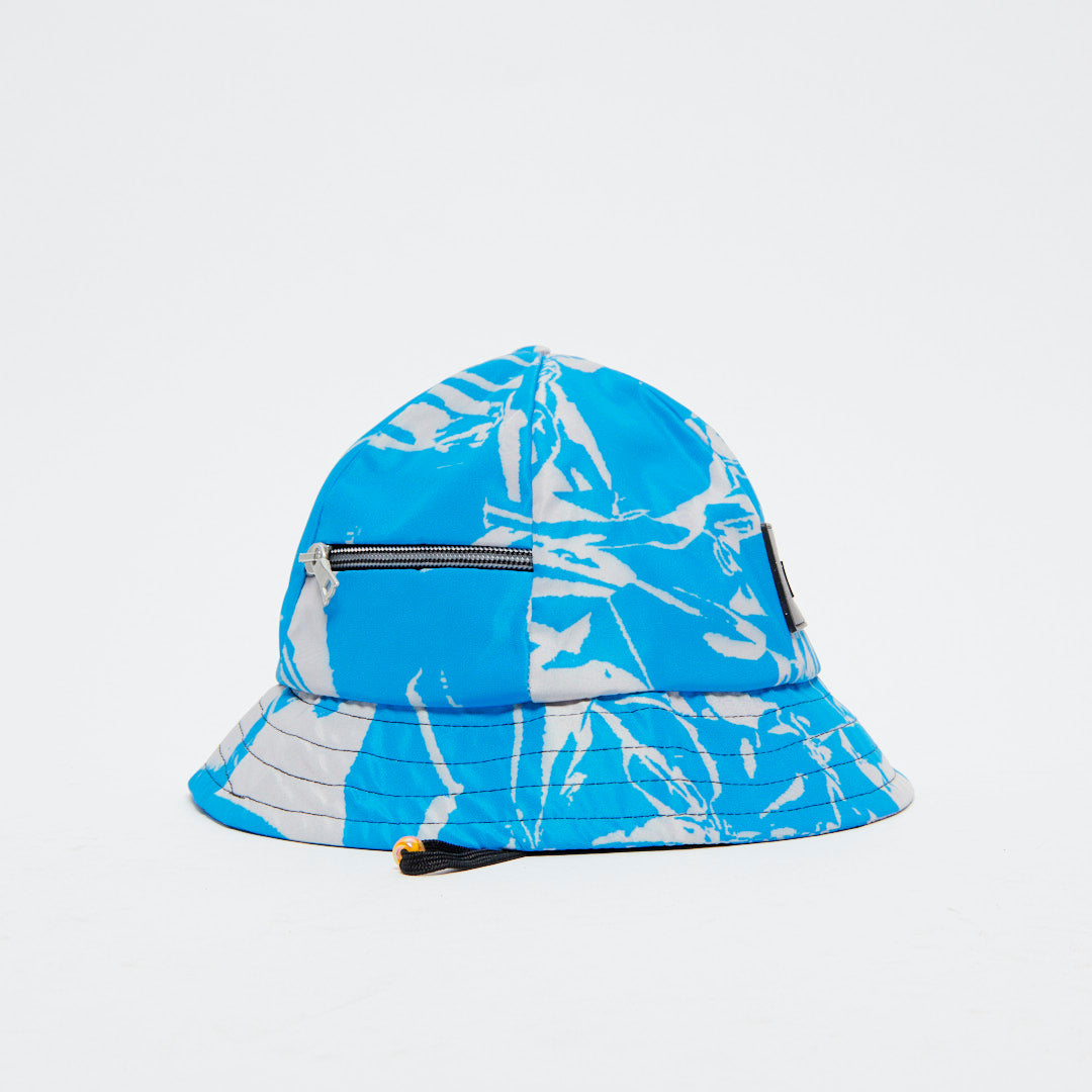 Aries Arise Crinkle Nylon Bell Bucket Hat - Blue