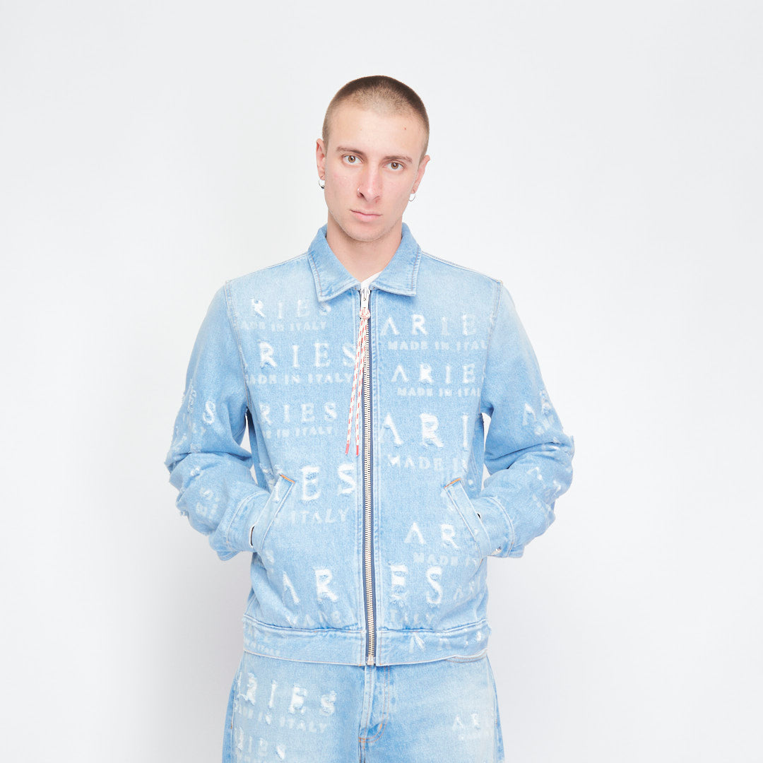 Aries - Destroyed Jeans Jacket (Blue)