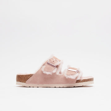 Birkenstock Arizona Shearling Suede Leather Light Rose