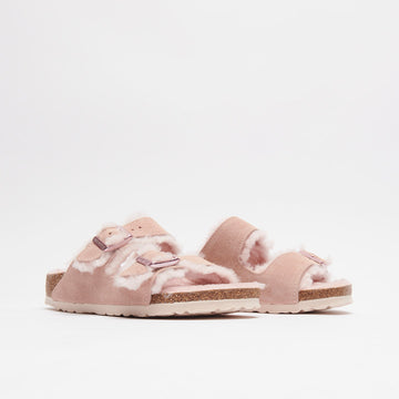 Birkenstock Arizona Shearling Suede Leather Light Rose