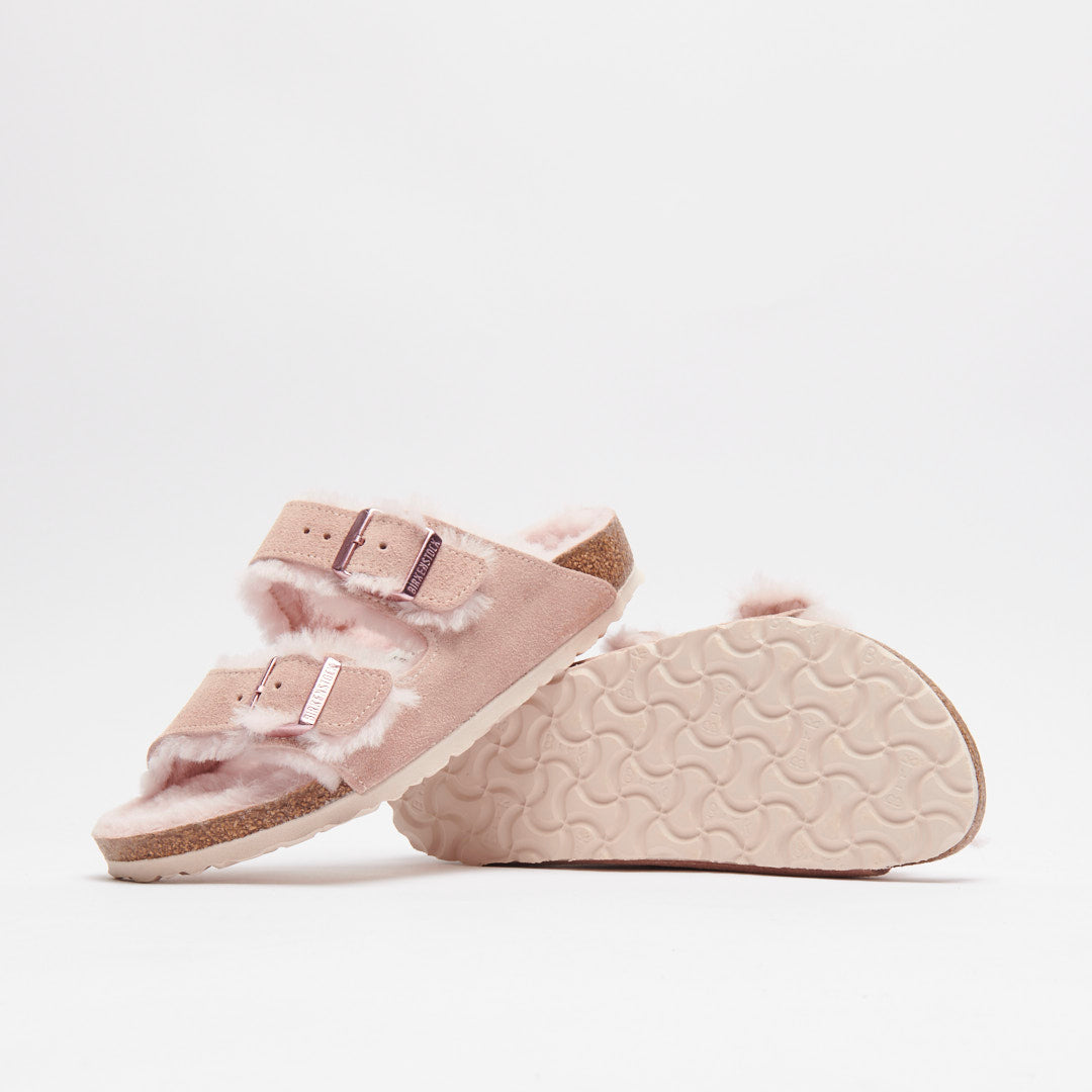 Birkenstock Arizona Shearling Suede Leather Light Rose