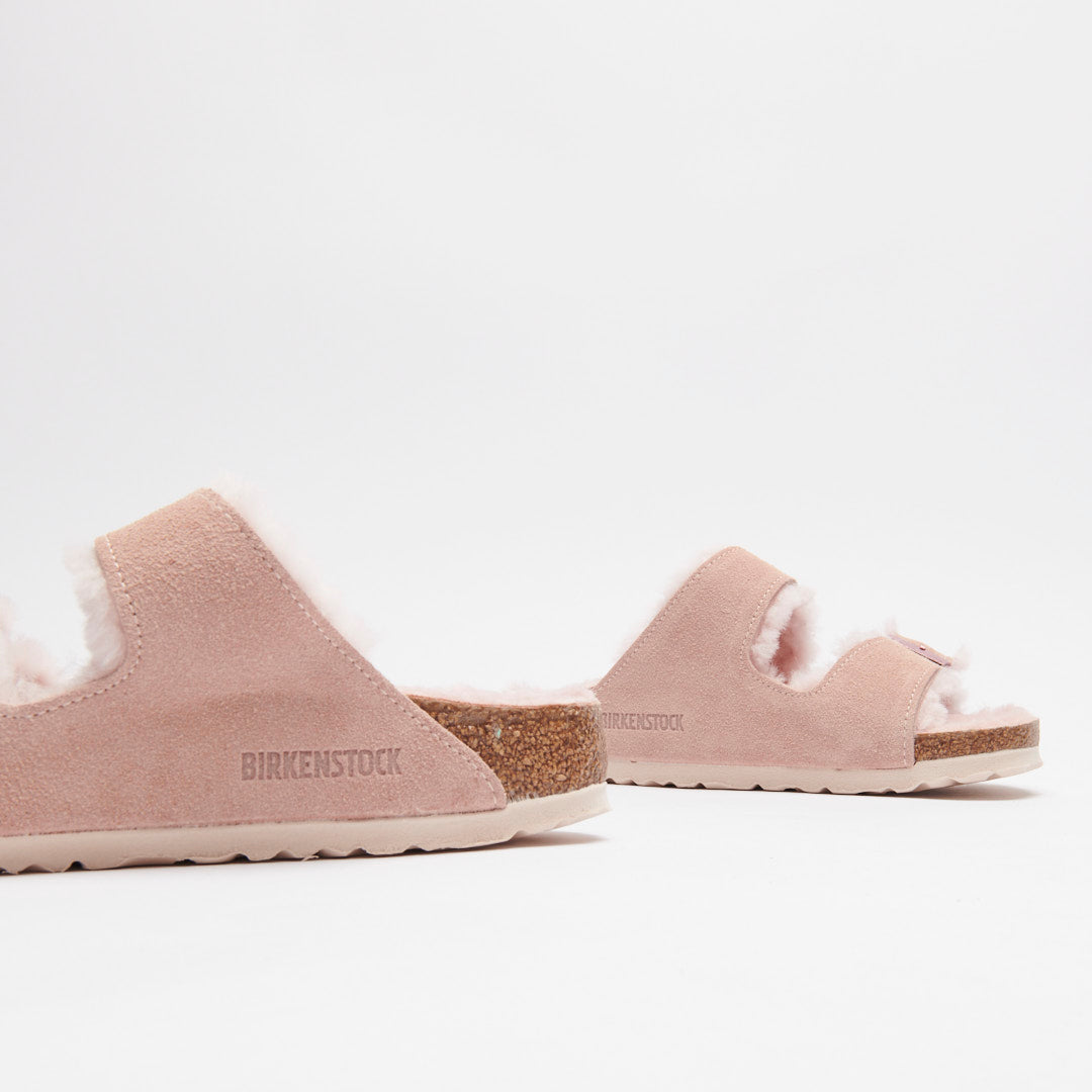 Birkenstock Arizona Shearling Suede Leather Light Rose