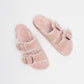 Birkenstock Arizona Shearling Suede Leather Light Rose