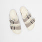 Birkenstock Arizona Shearling Suede Leather Stone Coin