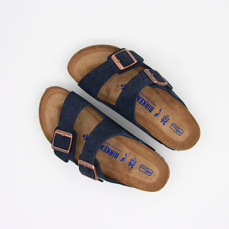 Birkenstock Sandales Arizona SFB Suede Leather Navy Women