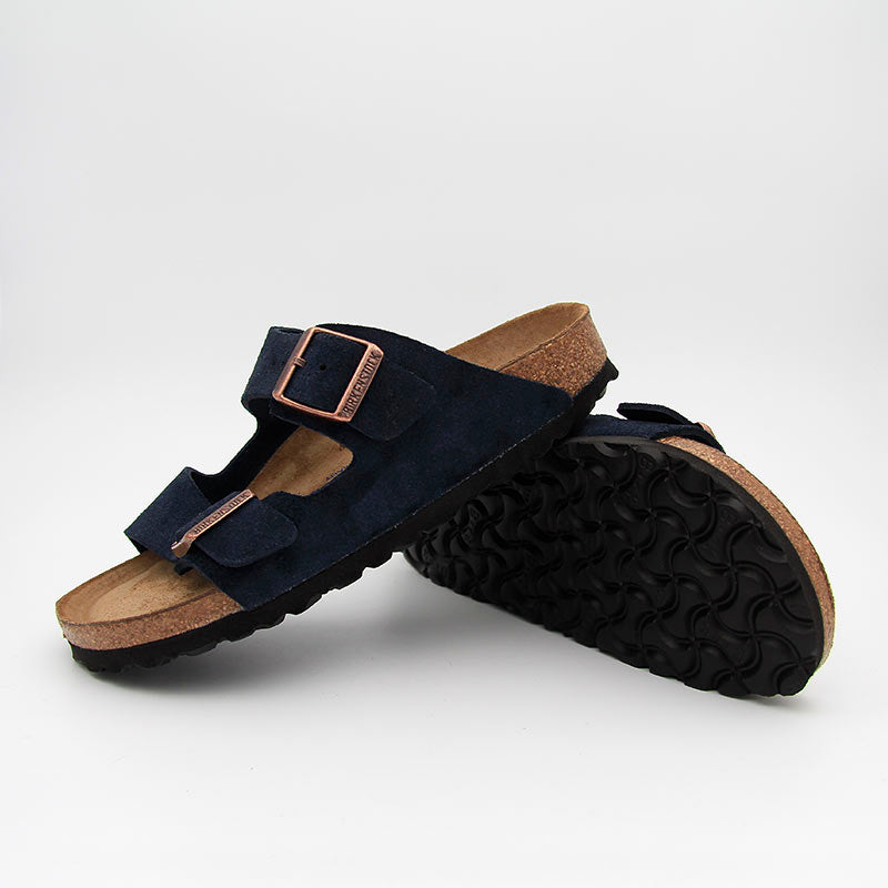 Birkenstock Sandales Arizona SFB Suede Leather Navy Women