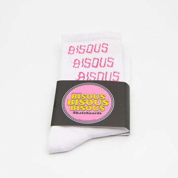 Bisous Skateboards Bisous X3 Socks White/Pink