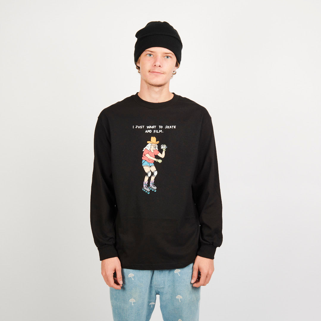 Brother Merle T-Shirt LS 100% Skater - Black