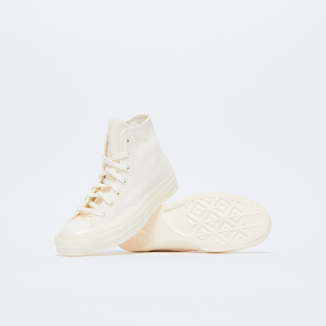 Converse - Chuck 70 Hi Premium Leather (Egret/Egret/Egret)