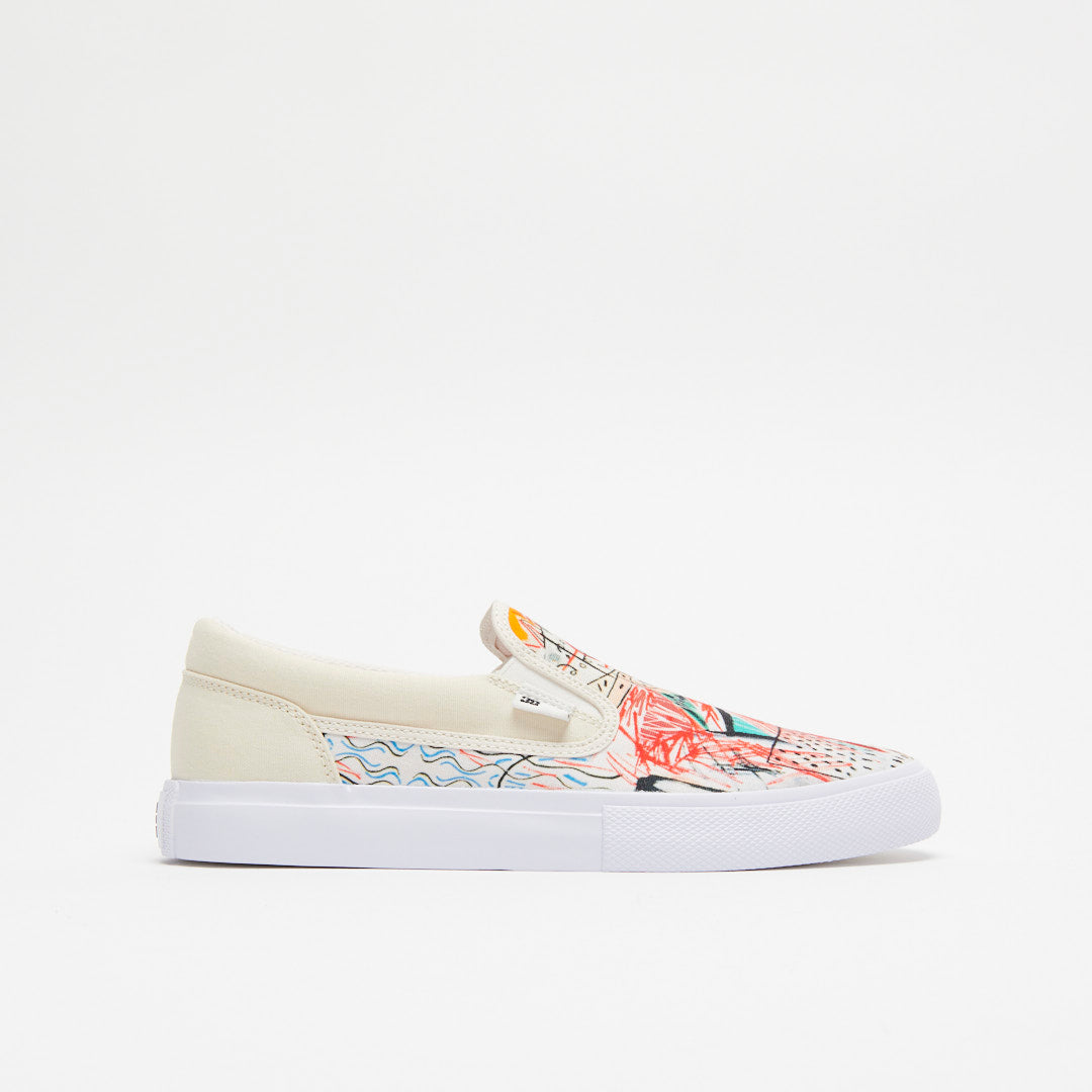 DC Shoes Basquiat x Manual Slip On - White/Graffiti Print