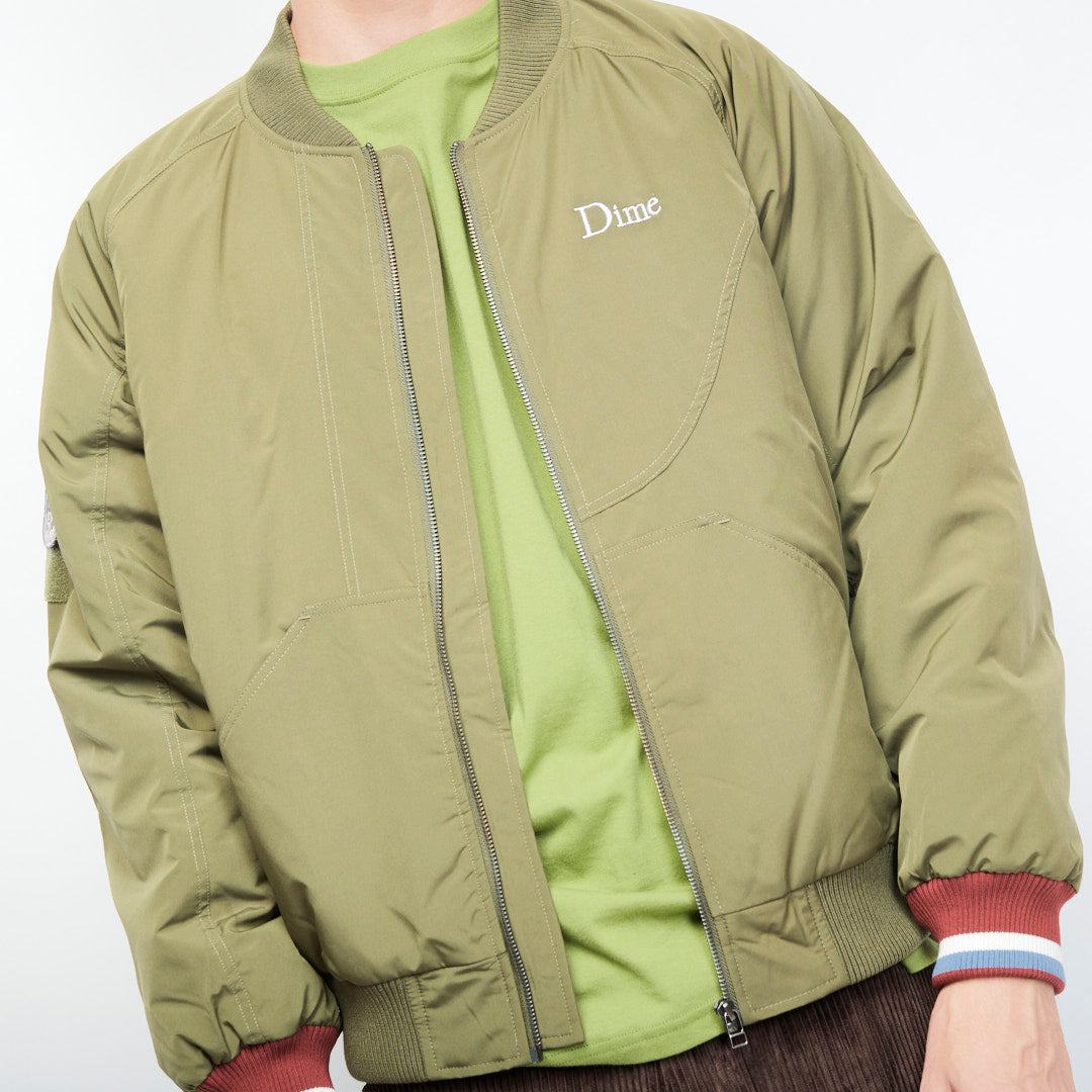 Dime - Velcro Patch Bomber Jacket (Asparagus)