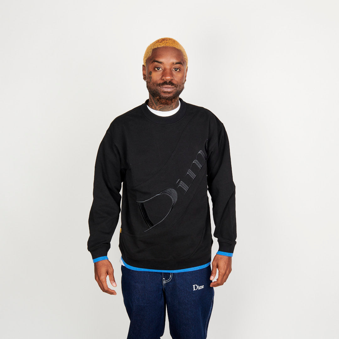 Dime Wave Terry Crewneck - Black