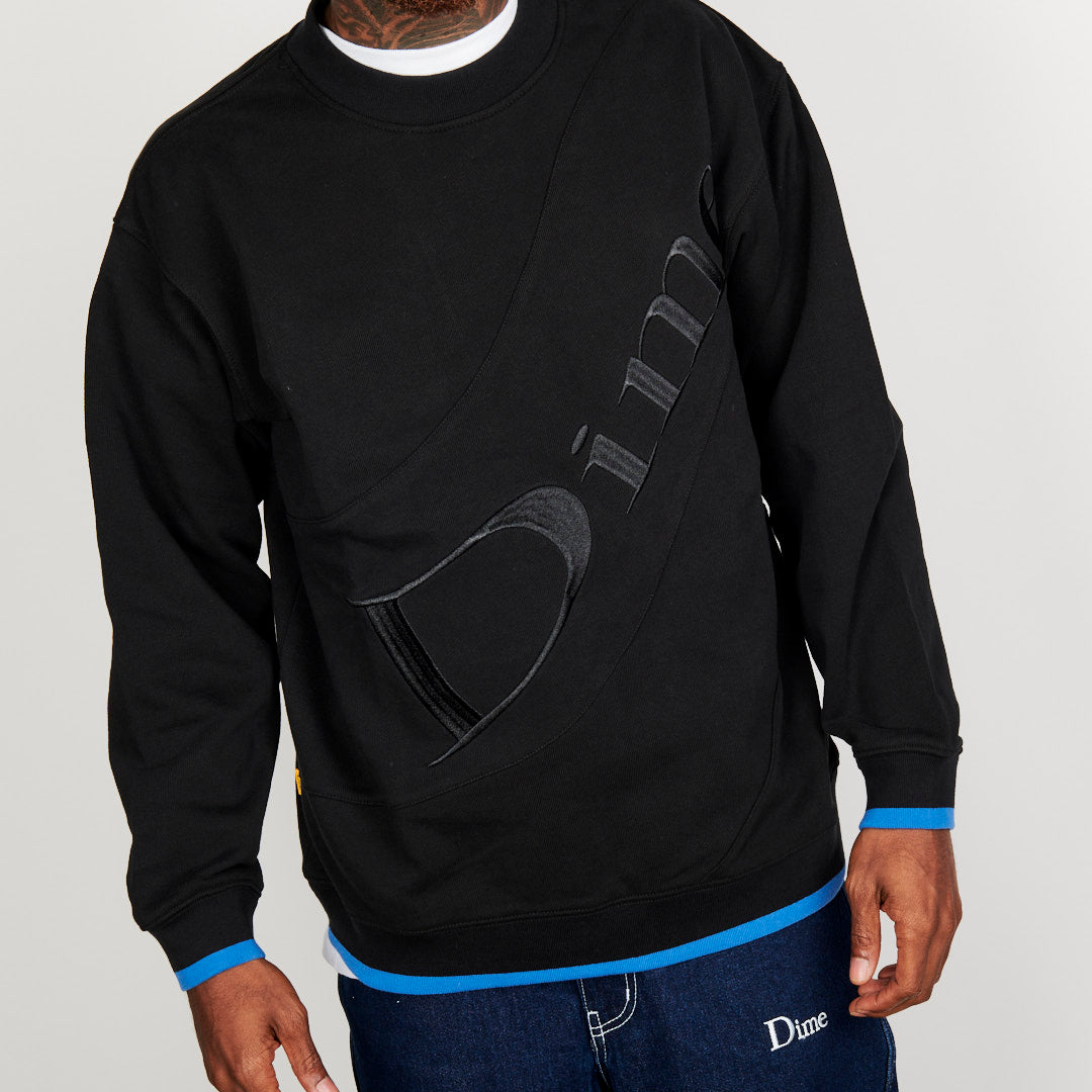 Dime Wave Terry Crewneck - Black