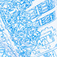 Fucking Awesome - Large Print Outline Towel  (White/Blue)