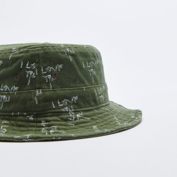 Fucking Awesome – I Love You Twill Bucket Hat (Green)