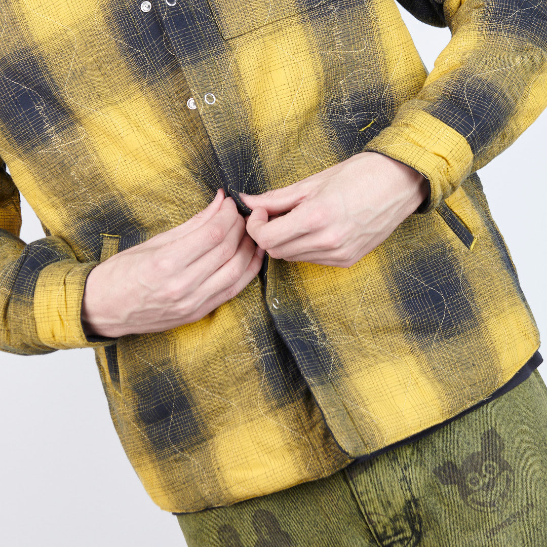 Fucking Awesome – Lightweight Reversible Flannel Jacket (Yellow/Black)