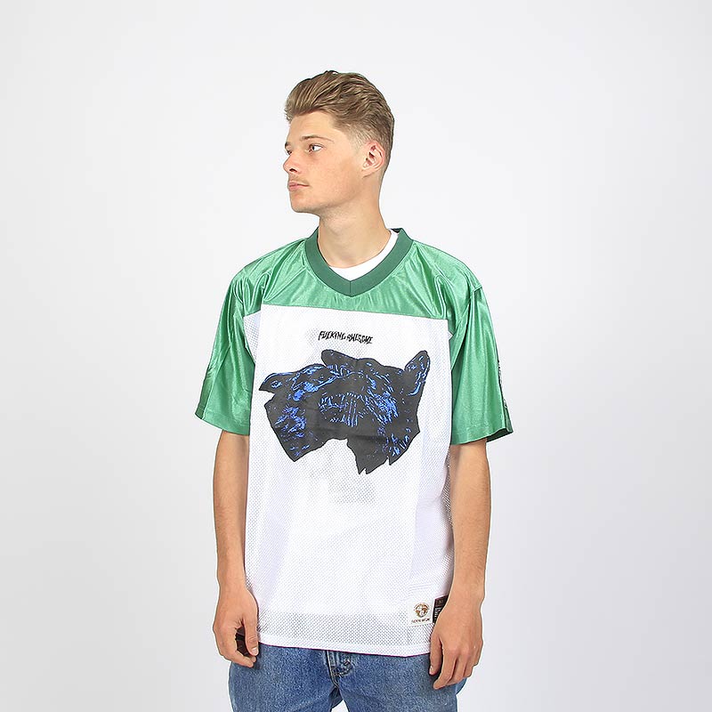 Fucking Awesome Dogs Football Jersey Green/White
