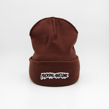 Fucking Awesome Little Stamp Cuff Beanie Brown