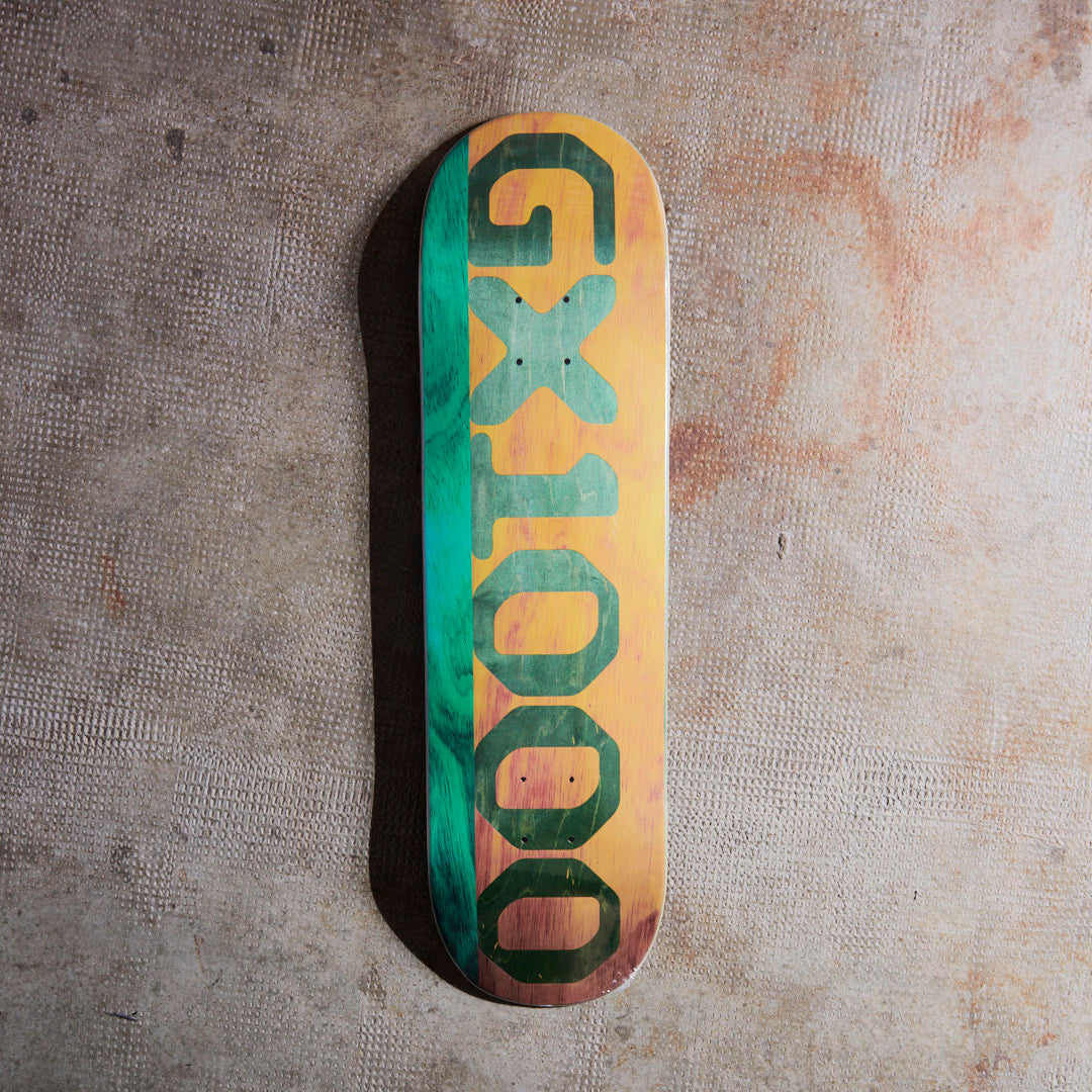 GX1000 Skateboards - Split Veener Board (Teal/Yellow) 8.5