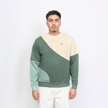 Helas Caps Co - Wavy Block Crewneck (Green/Beige)