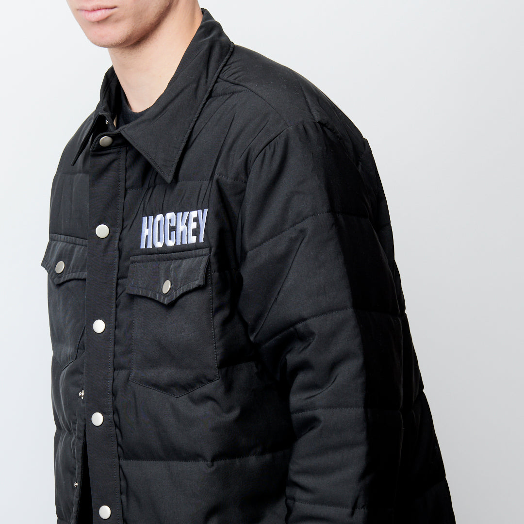 Hockey Skateboards Down Snap Jacket - Black