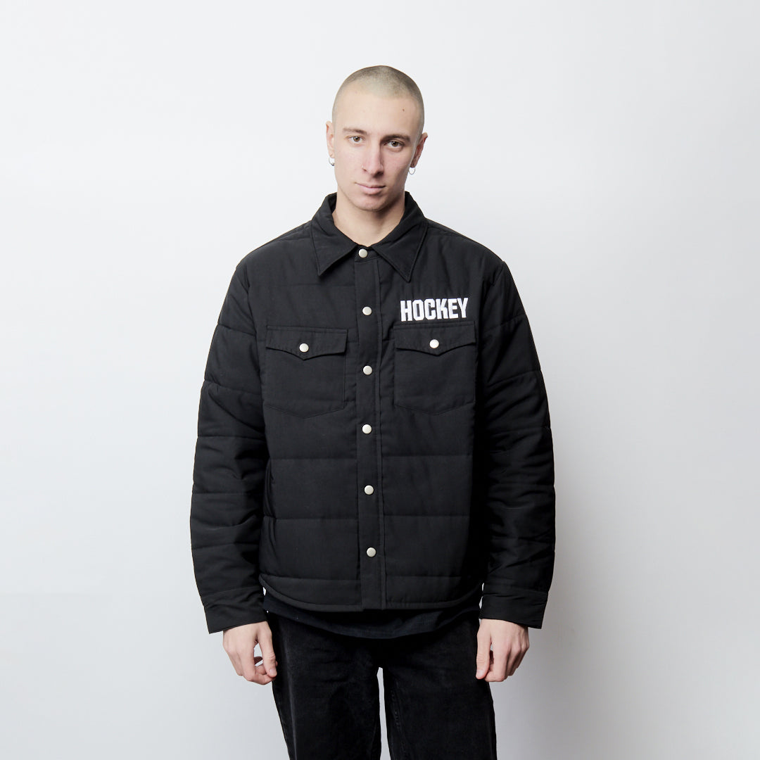 Hockey Skateboards Down Snap Jacket - Black