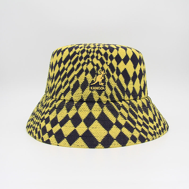 Kangol Warped Check Bucket DK Blue / Lemon Sorbet