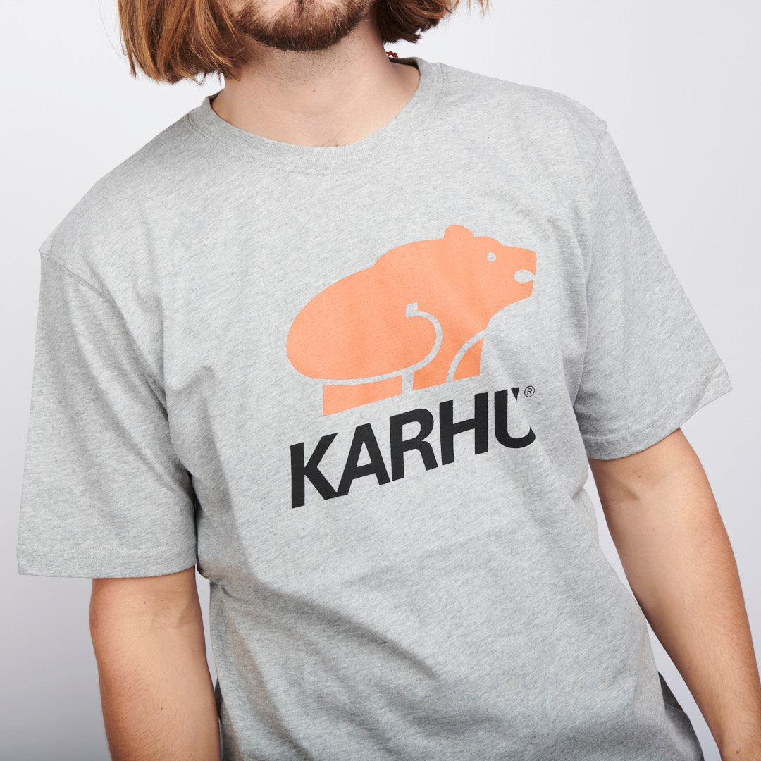 Karhu Basic Logo T-shirt - Heather Grey/Burnt Orange