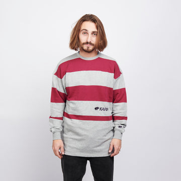 Karhu Uni Striped Sweatshirt Heather Grey/Rhodondendron