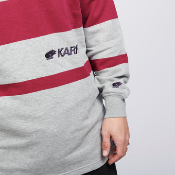 Karhu Uni Striped Sweatshirt Heather Grey/Rhodondendron