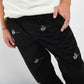 MILK Corduroy Pants All Over Embroidered Black